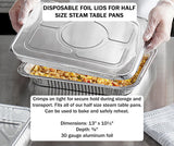 Extra Deep Half Size Steam Table  Pan with Foil Lid -  Case of 100 - #4288L