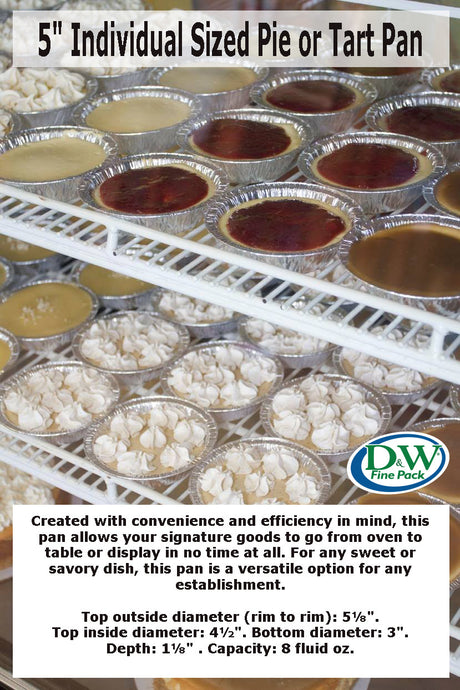 D & W  5" Individual Sized Pie or Tart Pan - Case of 2000 - #13480