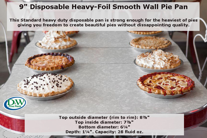 9" Disposable Heavy-Foil Smooth Wall Pie Pan  Case of 200 -  #409