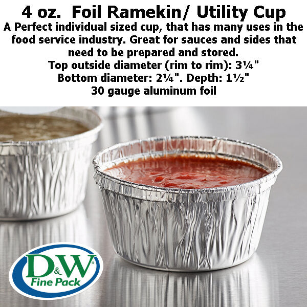 Disposable Aluminum Foil  4 oz. Ramekins - Case of 1000 - #1400NL