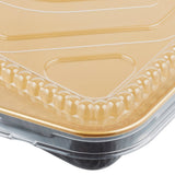 Large 108 oz. Black and Gold Foil Entrée or Casserole Pan with Dome Lid - Case of 25