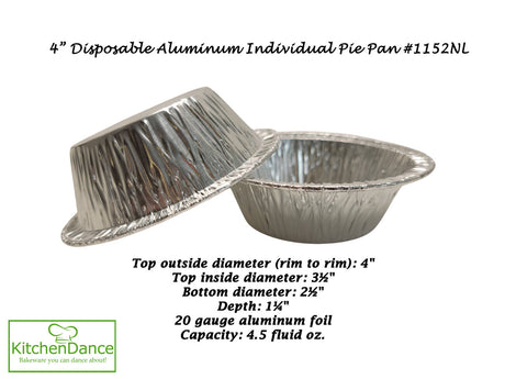 4" Disposable Foil Tart or Pie Pan - Case of 2000  #1152NL