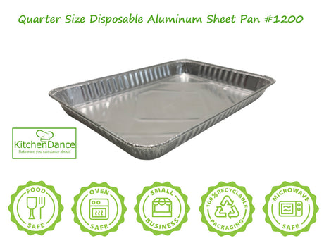 Disposable Quarter-size Foil Sheet Pan - Case of 100 - #1200NL