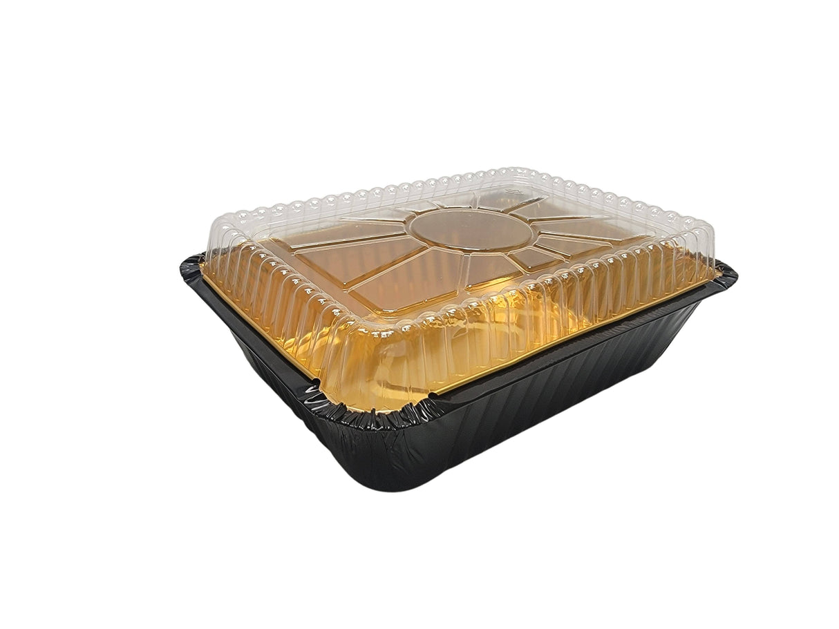 2-1/2 lb. Heavy Foil Carryout Pan with Plastic Lid - Case of 500 - #6421P