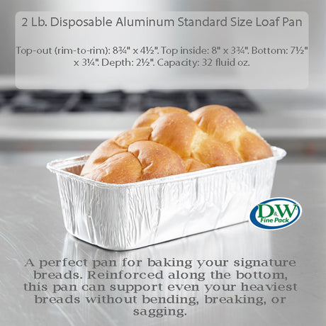 2 lb. Disposable Aluminum Loaf Pan - Case of 500 - #5100NL