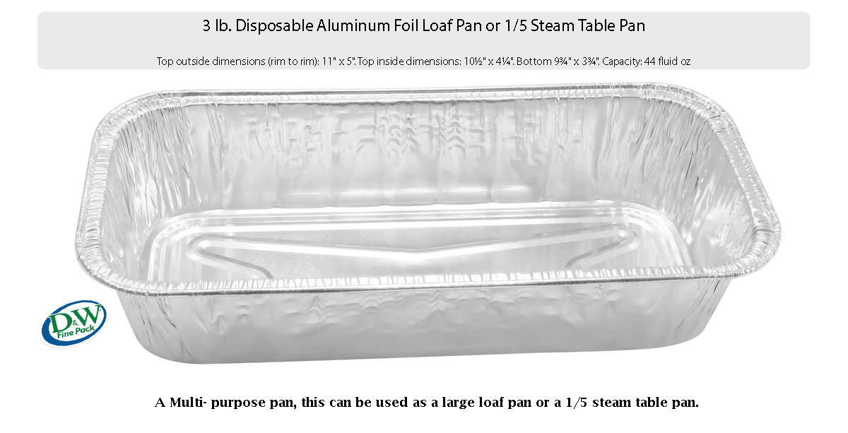 3 lb. Disposable Aluminum Loaf Pan - Case of 350 - #5300NL