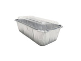 2 lb. Disposable Foil  Loaf Pan with Crimp-on Plastic Lid - Case of 500 -  #212P