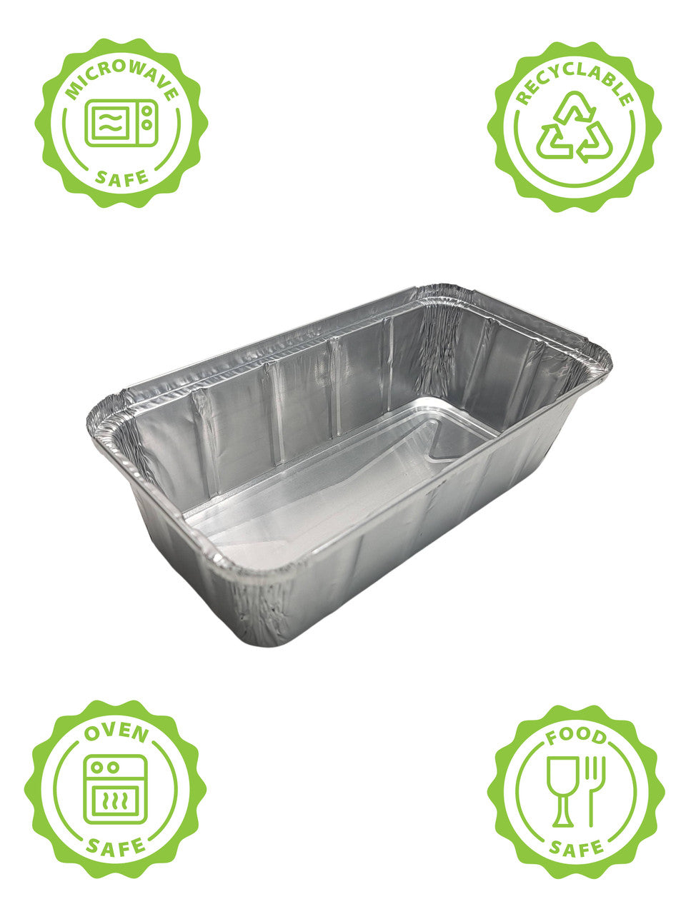 2 lb. Disposable Foil  Loaf Pan with Crimp-on Plastic Lid - Case of 500 -  #212P