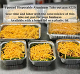 1 lb. Disposable Aluminum Take-out Pan with Board Lid - Case of 1000  #220L