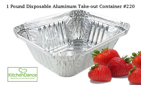 1 lb. Disposable Aluminum Take-out Pan with Board Lid - Case of 1000  #220L