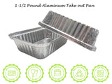 1½ lb. Disposable Foil Carryout Pan with Plastic Lid - Case of 500 - #235P