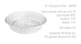 9" Round Carryout Pan with Plastic Dome Lid - Case of 500 - #290P