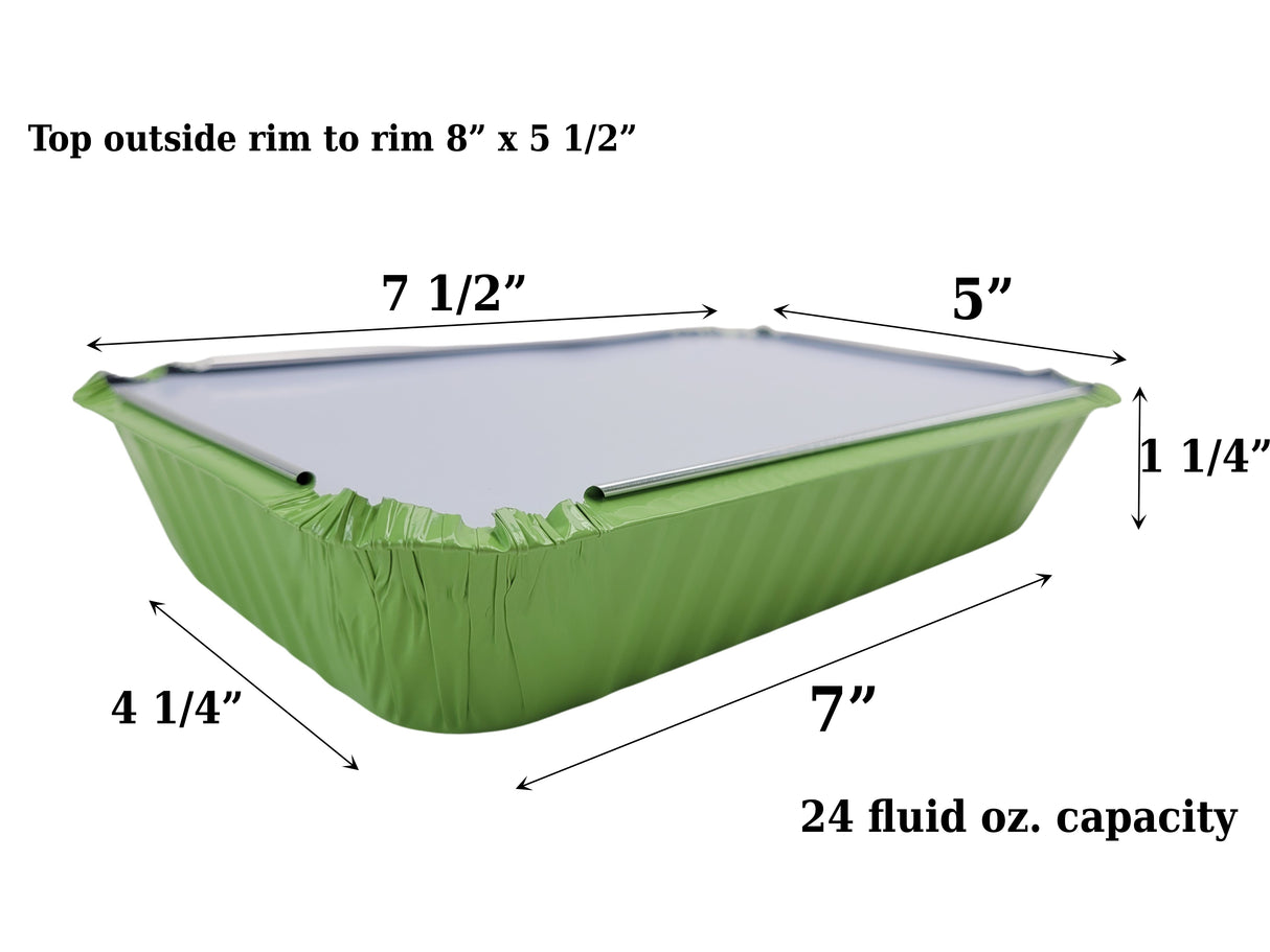 1½ lb. Shallow Colored Oblong Foil Pan with Board Lid - Case of 1000 - #6417L