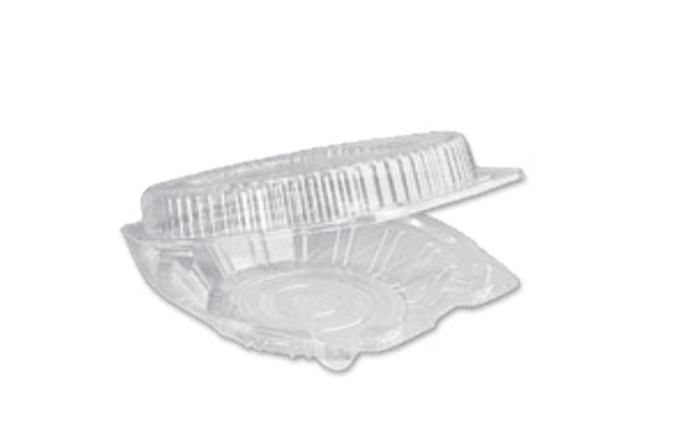 D&W Fine Pack 8" Hinged Pie Container with Low Dome Lid - Case of 200 - #36108