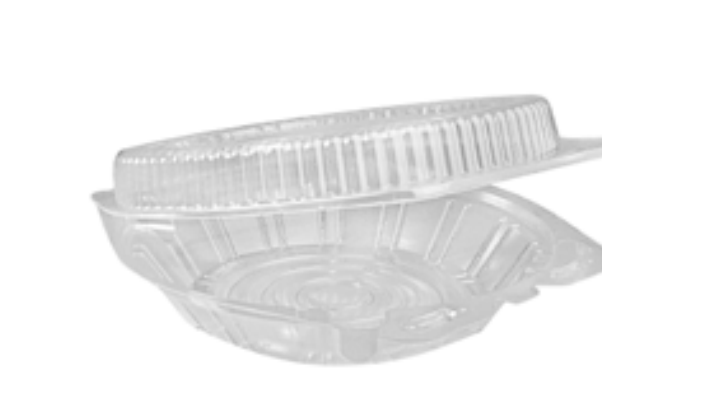 D&W Fine Pack 9" Hinged Pie Container with Low Dome Lid - Case of 200 - #36109