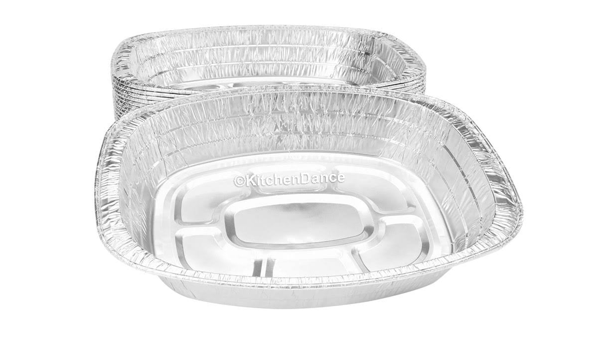 Large Oval-Shape Disposable Roaster Pan -  Case of 25 - #40010