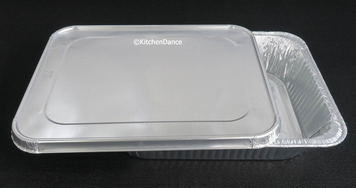 Deep Half Size Steam Table Pans with Foil Lids -  Case of 100 -  #4200L