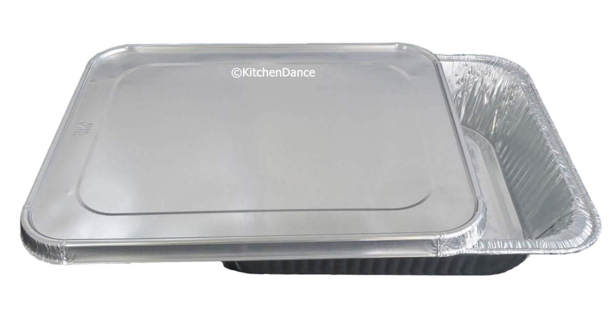 Deep Half Size Steam Table Pans with Foil Lids -  Case of 100 -  #4200L