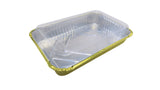 4 ½ lb. Colored Disposable Food Pan w/ Plastic Lid - Case of 200  #52180P