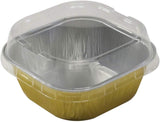 4" Square Colored Aluminum Foil Dessert Pan w/ Lids Case of 1000- #A6P