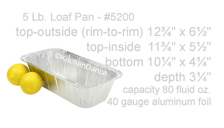 Disposable Foil 5 lb. Loaf Pan or ⅓ Size Steam Table - Case of 200- #5200