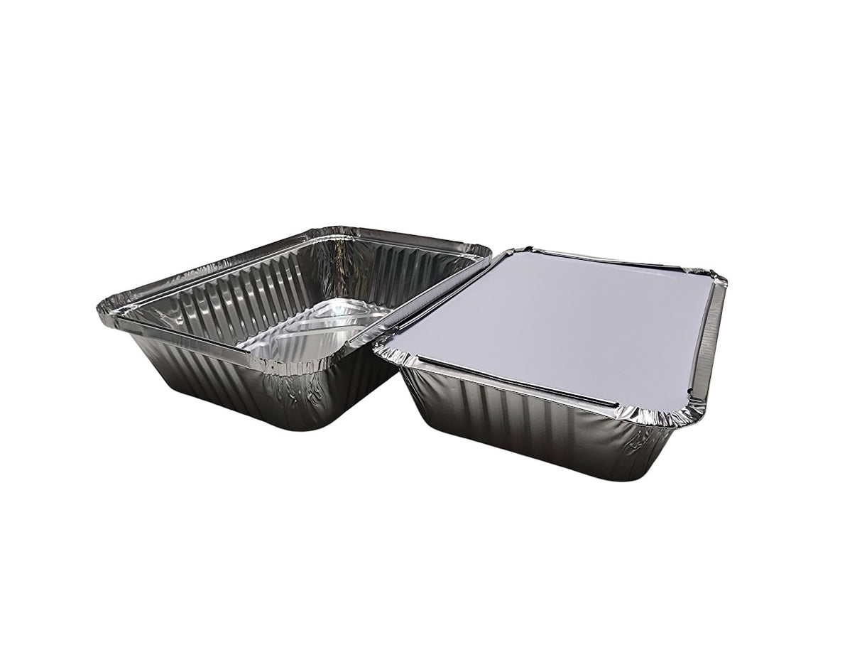 2¼ lb. Heavy Foil Carryout Pan with Board Lid - Case of 500  #6421L