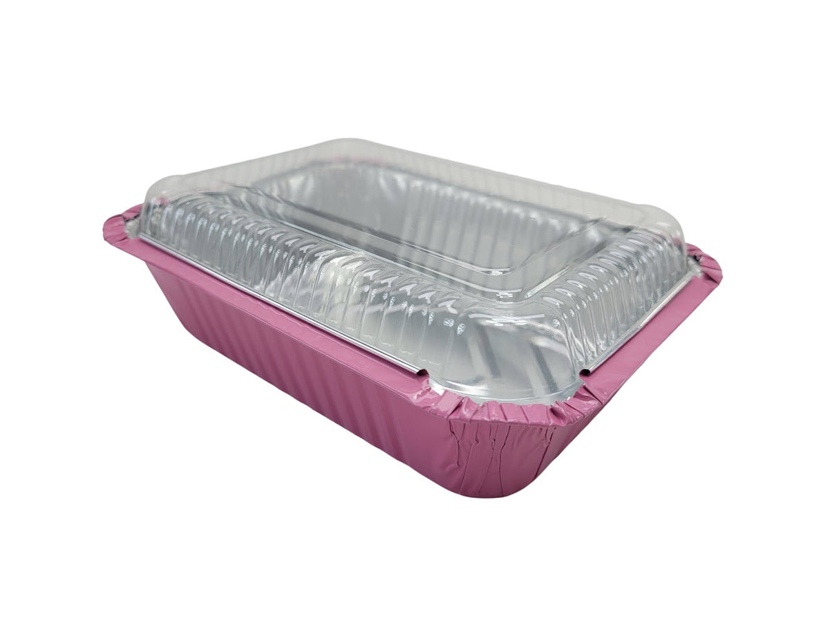 1½ lb. Colored Foil Carryout Pan w/ Plastic Lid - Case of 1000  #7650P