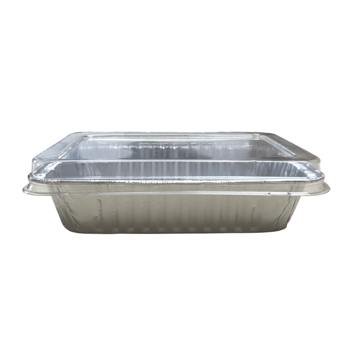 Handi-Foil 2-1/4 lb. Oblong Take-out Foil Pan with Plastic Dome Lid - Case of 150 - #862