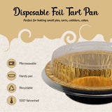 5" Disposable 8 oz.  Foil Tart or Pie Pan w/ Snap on Lids  Case of 1000 - #501P