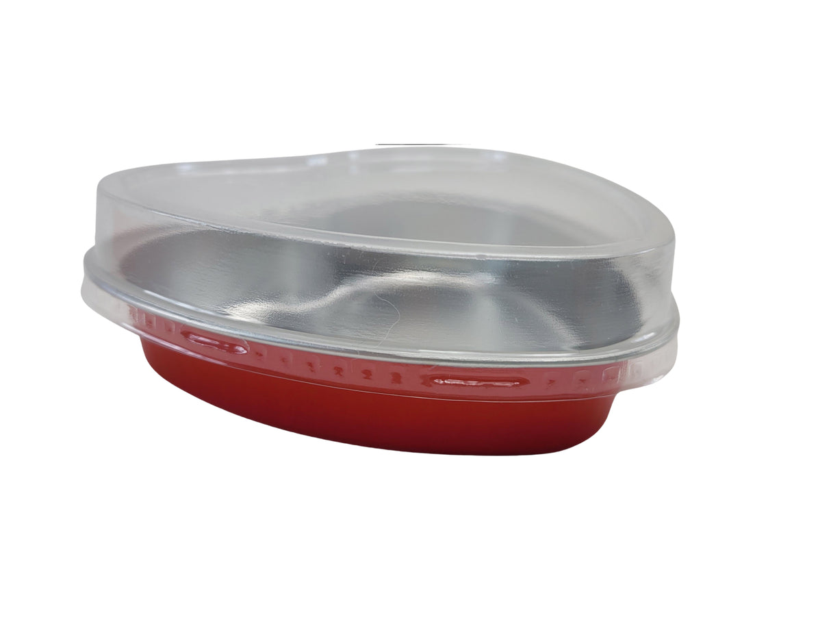 8 oz. Colored Heart Shaped Dessert or tart pan with Plastic Lid - Case of 1000 - #A255P