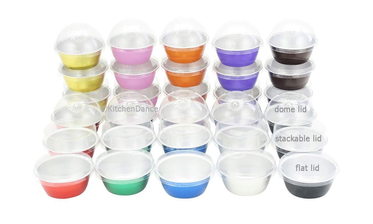 4 oz. Disposable Colored Aluminum Ramekins with Lids Case of 2000- #A50P