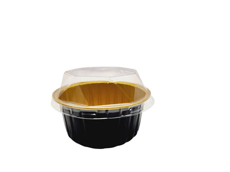 4.5 oz.  Colored Aluminum Dessert Cup w/ Plastic Lid- Case of 2000- #A35P