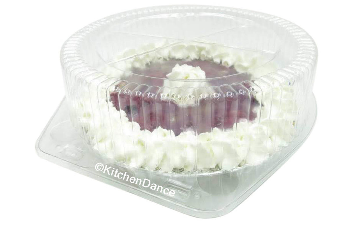 8" Plastic High Dome Clamshell Pie Container - Case of 200  #CPC-118