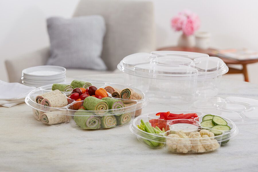 Two Piece Platter with 5 Compartments - Case of 100 - #PL065C