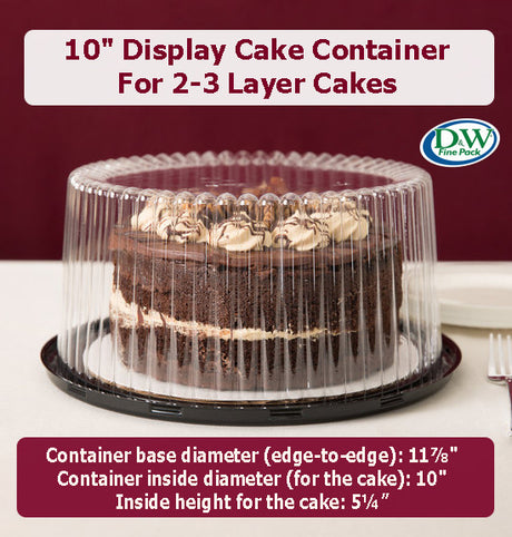 10" Cake Container for 2-3 layers  Case of 80 - #WG40