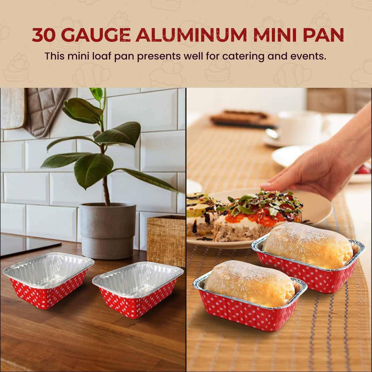 Colored Aluminum Foil 6 Ounce Mini Loaf Pan - Case of 2000  #4004NL