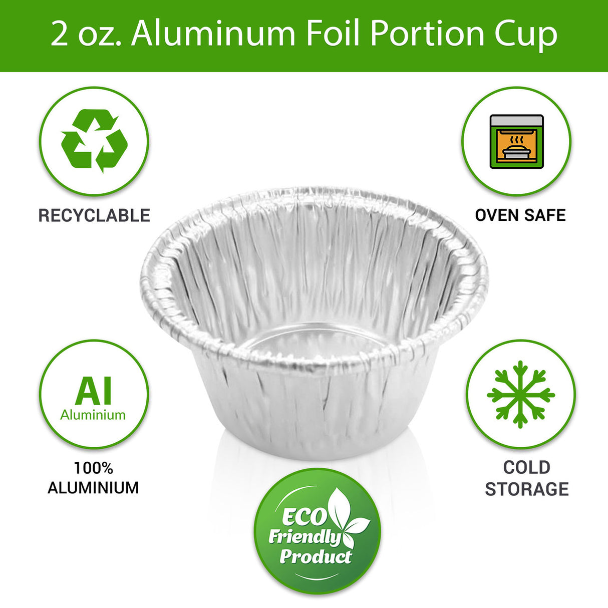 2 oz. Disposable  Aluminum Foil Cup - Case of 1000 - #S220