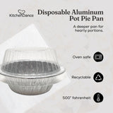 5¾" Disposable Aluminum Pot Pie Pan - Extra Deep -  w/ High Dome Lid - Case of 1000   #2400P