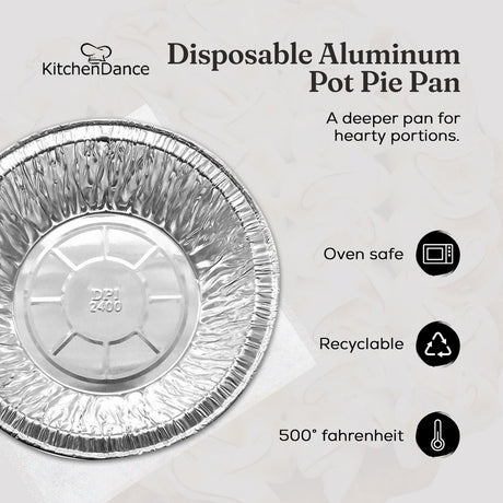 5¾" Disposable Aluminum Pot Pie Pan - Extra Deep - Case of 1000 -  #2400