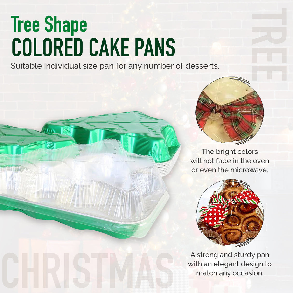 Christmas Tree Foil Pan with Plastic Dome Lid - Case of 100 - #9501XP