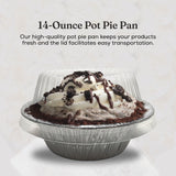 5¾" Disposable Aluminum Pot Pie Pan - Extra Deep -  w/ High Dome Lid - Case of 1000   #2400P