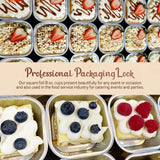 4" Square Colored Aluminum Foil Dessert Pan w/ Lids Case of 1000- #A6P