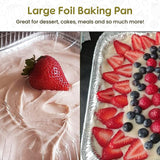 Disposable Aluminum Half Sheet Cake Pan with Plastic Lid  Case of 100 - #7300P