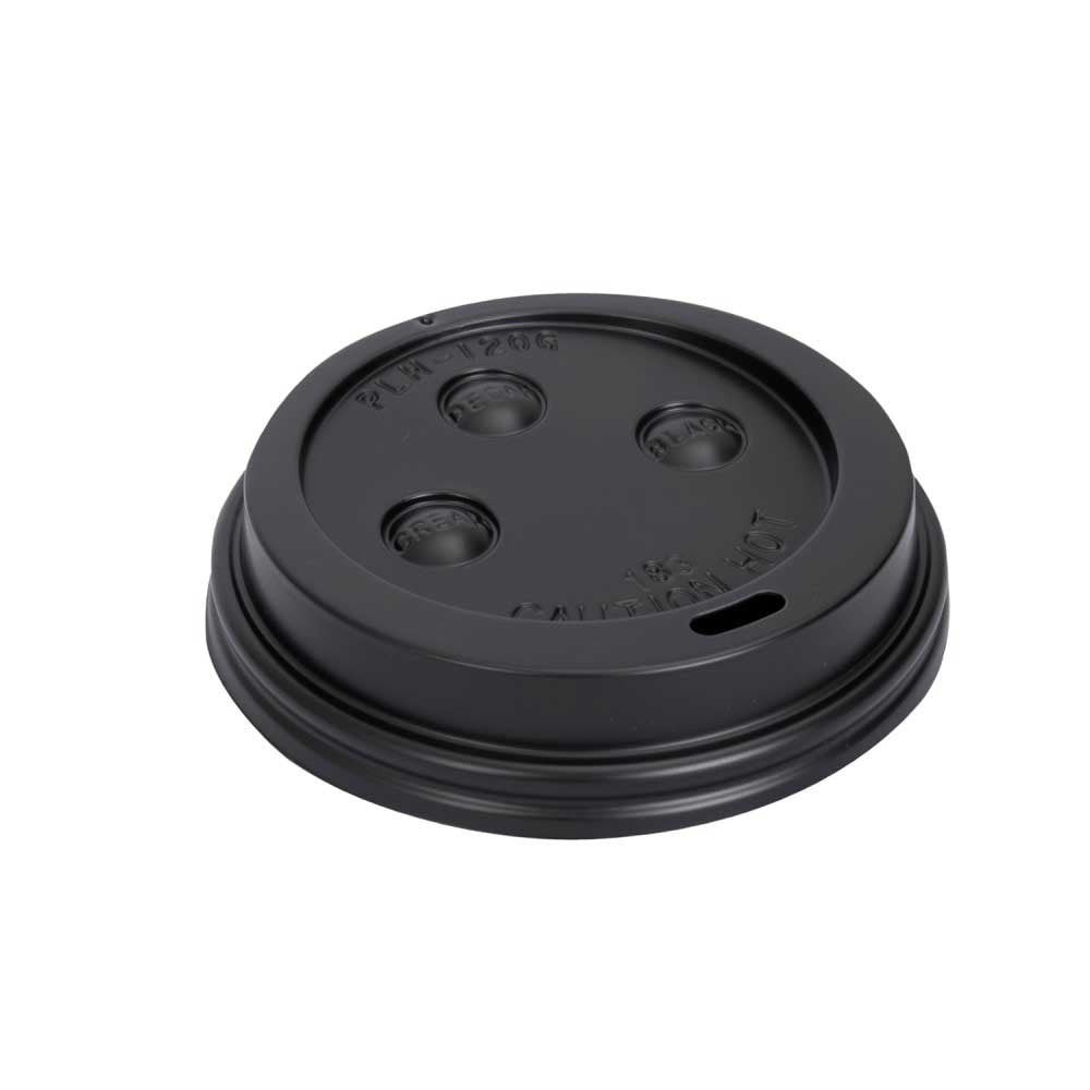 Prime Source Black Lid for 10/12/16/20/24 Ounce Coffee Cups - Case of 1000