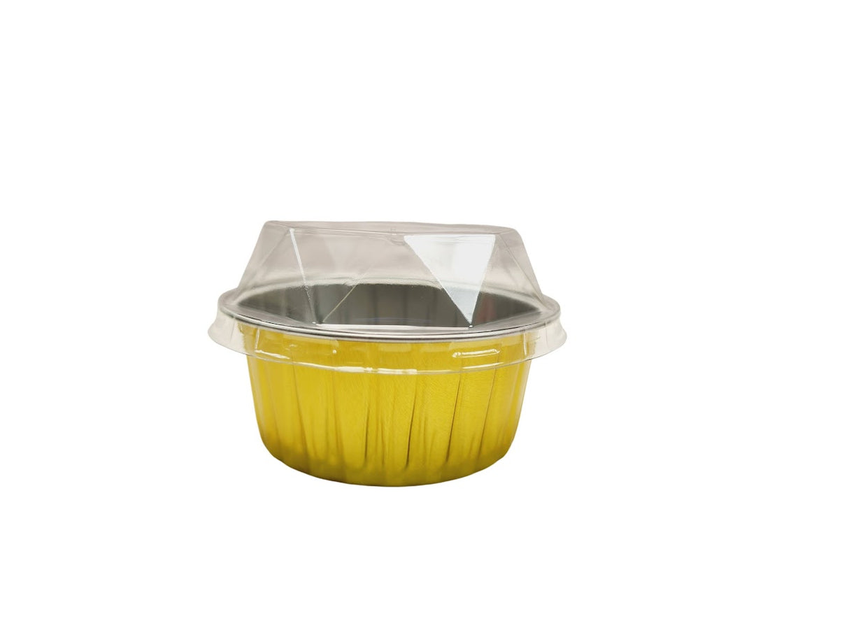 4.5 oz.  Colored Aluminum Dessert Cup w/ Plastic Lid- Case of 2000- #A35P