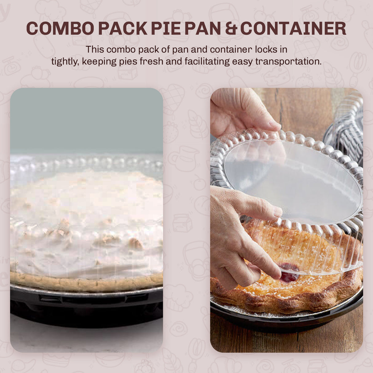 9" Plastic Pie Container w/ High Dome Lid - Case of 160 - #WJ43