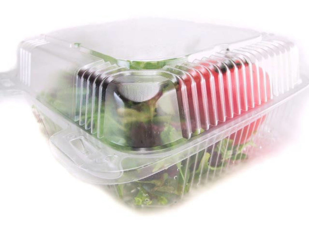 8" Square Plastic Hinged Deli Container - Case of 250  #CPC895