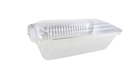 1½ lb. Closable Colored Foil Loaf Pan with Plastic Lid - Case of 1000 - #1650P